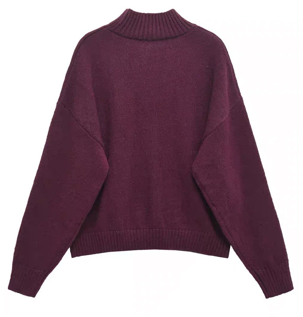 Weicher Pullover mit Stehkragen