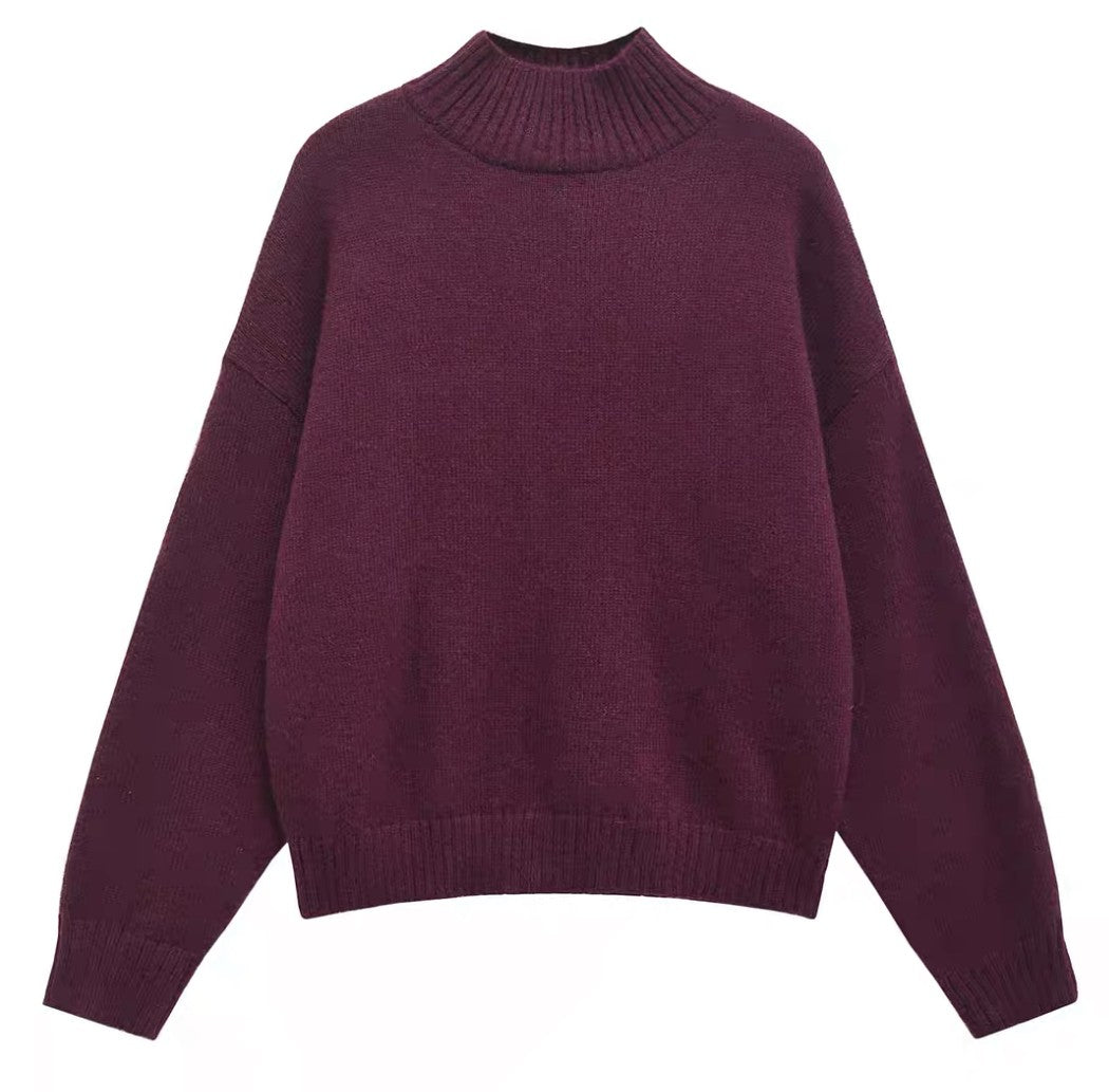 Weicher Pullover mit Stehkragen